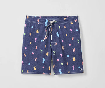 Kanaloa Half Elastic 7" Surf Shorts in Navy by Johnnie-O