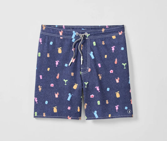 Kanaloa Half Elastic 7" Surf Shorts in Navy by Johnnie-O