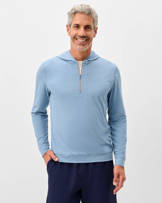 Bixler Performance 1/4 Zip Hoodie in Carbon Fiber by Johnnie-O