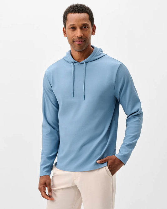 Hoppin Performance Drawstring Hoodie in Carbon Fiber by Johnnie-O