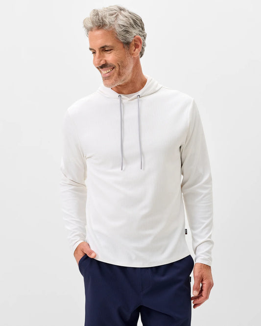 Hoppin Performance Drawstring Hoodie in White by Johnnie-O