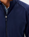 Hoppin Ribbed Knit Performance Jacket in Navy by Johnnie-O