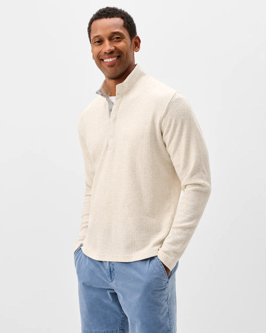 Ransel Hidden Snap Pullover in Cream by Johnnie-O
