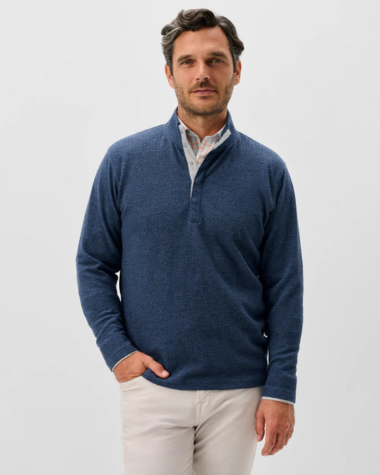 Ransel Hidden Snap Pullover in Navy by Johnnie-O