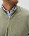 Hanks Lightweight Textured 1/4 Zip Pullover in Pesto by Johnnie-O