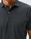 Beau Stripe Performance Jersey Polo in Black by Johnnie-O