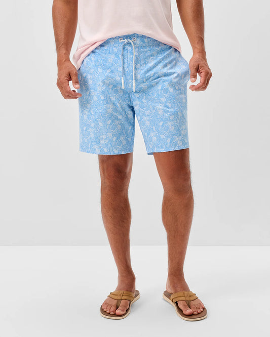 Swingin Half Elastic 7" Surf Shorts in Maliblu by Johnnie-O