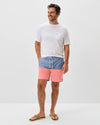 Tully Half Elastic 7" Surf Shorts - Scalloped Hem in Noreaster by Johnnie-O