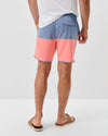 Tully Half Elastic 7" Surf Shorts - Scalloped Hem in Noreaster by Johnnie-O