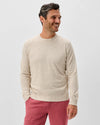 Albus Heathered Linen Blend Crewneck Sweater in Barley by Johnnie-O