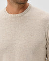 Albus Heathered Linen Blend Crewneck Sweater in Barley by Johnnie-O