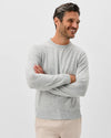 Albus Heathered Linen Blend Crewneck Sweater in Light Gray by Johnnie-O