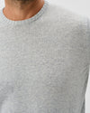 Albus Heathered Linen Blend Crewneck Sweater in Light Gray by Johnnie-O