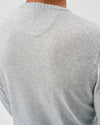 Albus Heathered Linen Blend Crewneck Sweater in Light Gray by Johnnie-O
