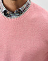 Hatcher Cotton Blend Crewneck Sweater in Flamingo by Johnnie-O
