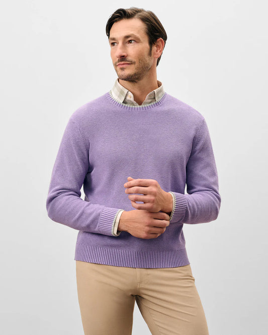 Hatcher Cotton Blend Crewneck Sweater in Galaxy by Johnnie-O