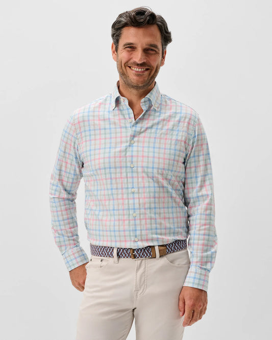 Bingham Everyday Performance Button Down Shirt in Gulf Blue by Johnnie-O