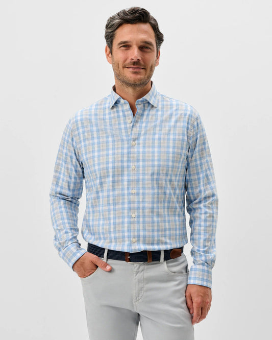 Everyday Performance Button Down Shirt Jacobson in Mystic by Johnnie-O