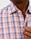 Slub Cotton Button Down Shirt Jordi Plaid in Lollipop by Johnnie-O