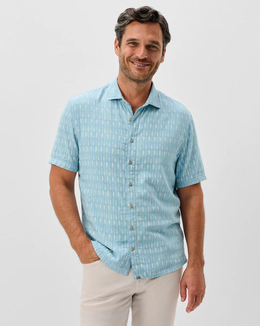 Beachley Short Sleeve Hangin' Out Button Down Shirt in Maliblu by Johnnie-O