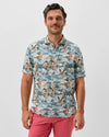 Almanzo Short Sleeve Hangin' Out Button Down Shirt in Laguna Blue by Johnnie-O