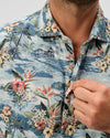 Almanzo Short Sleeve Hangin' Out Button Down Shirt in Laguna Blue by Johnnie-O