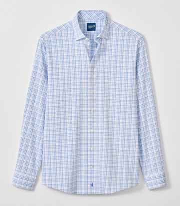 Rafael Multi Pane Everyday Performance Button Down Shirt in Wake by Johnnie-O