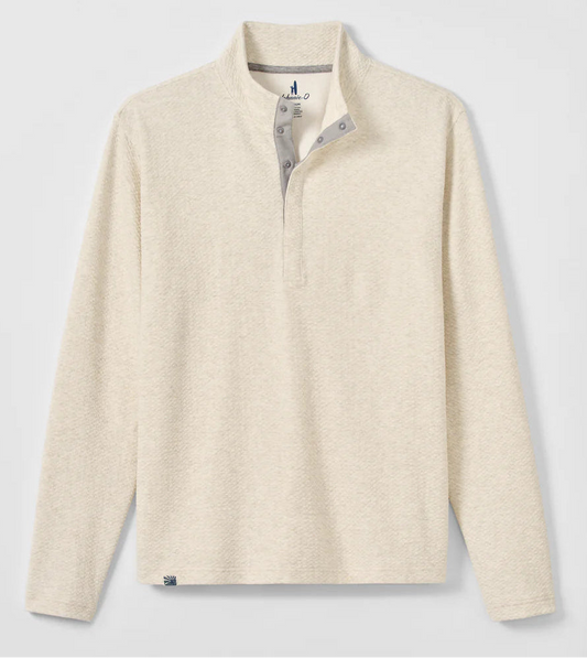Ransel Hidden Snap Pullover in Cream by Johnnie-O
