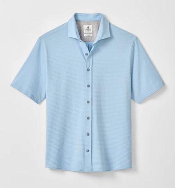 Surfsucker Short Sleeve Hangin' Out Knit Button Down Shirt in Big Sky by Johnnie-O