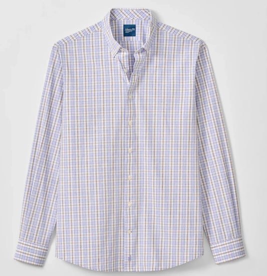 Tinsley Everyday Performance Button Down Shirt in Laguna Blue by Johnnie-O