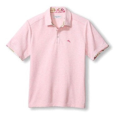 Heavenly Blooms Five O'Clock Polo Shirt in Cabana Pink Heather by Tommy Bahama