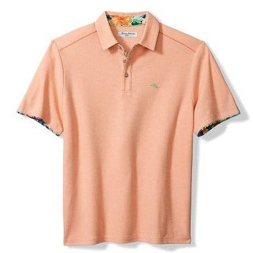 Islandzone Perfectly Paradise Five O'Clock Polo Shirt in Passion Peach by Tommy Bahama