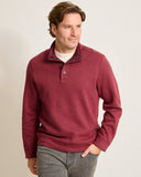 Flip Coast Reversible Snap Mock Sweatshirt in Aged Claret Heather by Tommy Bahama