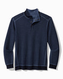 Flip Coast Reversible Snap Mock Sweatshirt in Blue Note Heather by Tommy Bahama