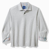 Las Arias Sweatshirt Polo in Light Grey Heather by Tommy Bahama