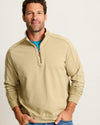 Ben & Terry Half-Zip Sweatshirt in Stone Khaki by Tommy Bahama