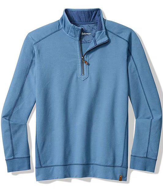 Ben & Terry Half-Zip Sweatshirt in Stellar Shire by Tommy Bahama