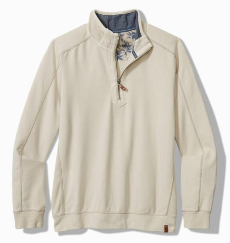 Ben & Terry Half-Zip Sweatshirt in Warm Mist by Tommy Bahama