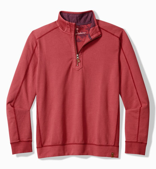 Ben & Terry Half-Zip Sweatshirt in Deep Havana by Tommy Bahama