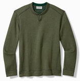 Flip Coast Reversible Abaco Sweatshirt in Army Green Heather by Tommy Bahama