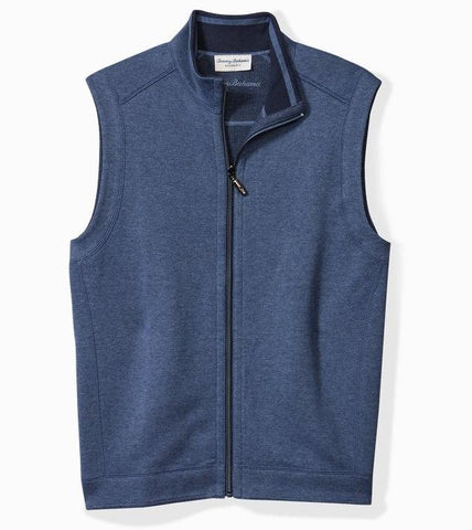 Flip Coast Reversible Vest in Blue Note Heather by Tommy Bahama