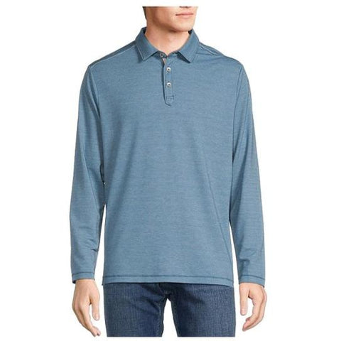 Coasta Vera Long Sleeve Polo Shirt in Corfu Blue by Tommy Bahama