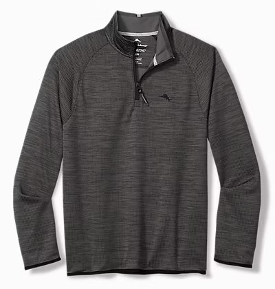 Palm Pro Half-Zip IslandZone Sweatshirt in Black by Tommy Bahama