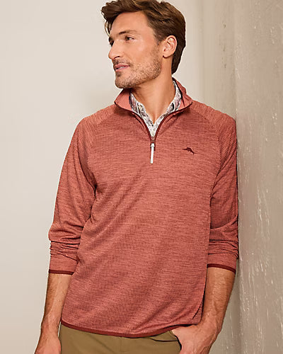 Palm Pro Half-Zip IslandZone Sweatshirt in Dark Terra Cotta by Tommy Bahama