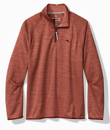 Palm Pro Half-Zip IslandZone Sweatshirt in Dark Terra Cotta by Tommy Bahama