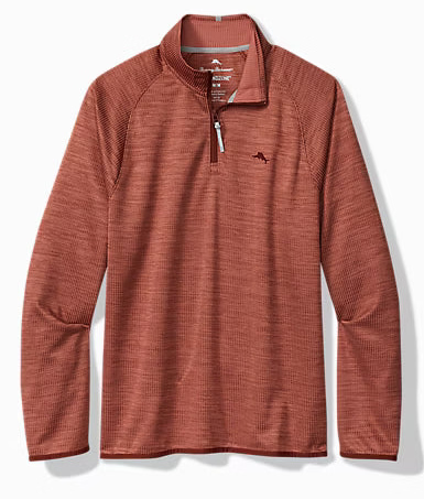 Palm Pro Half-Zip IslandZone Sweatshirt in Dark Terra Cotta by Tommy Bahama