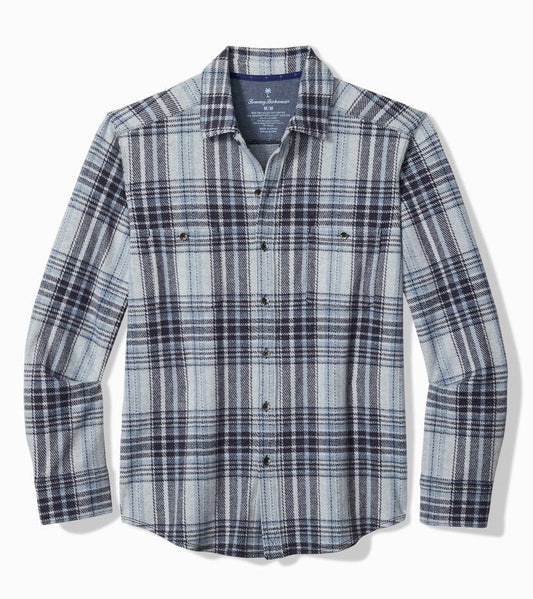 Fireside Santa Fe Stretch Flannel in White Rain by Tommy Bahama