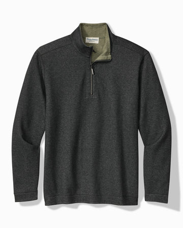 Flipview Reversible Half-Zip Sweatshirt in Charcoal Heather by Tommy Bahama
