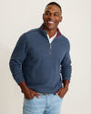 Flipview Half Zip Sweatshirt in Dark Cobalt Heather by Tommy Bahama