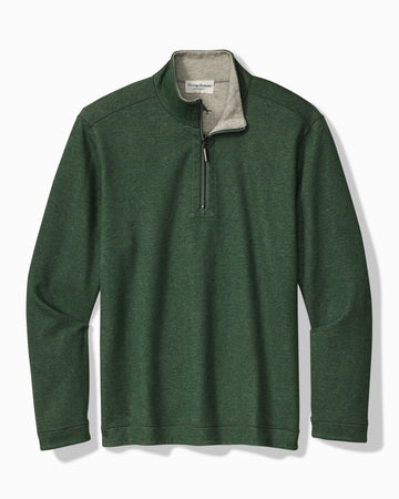 Flipview Reversible Half-Zip Sweatshirt in Juniper Heather by Tommy Bahama